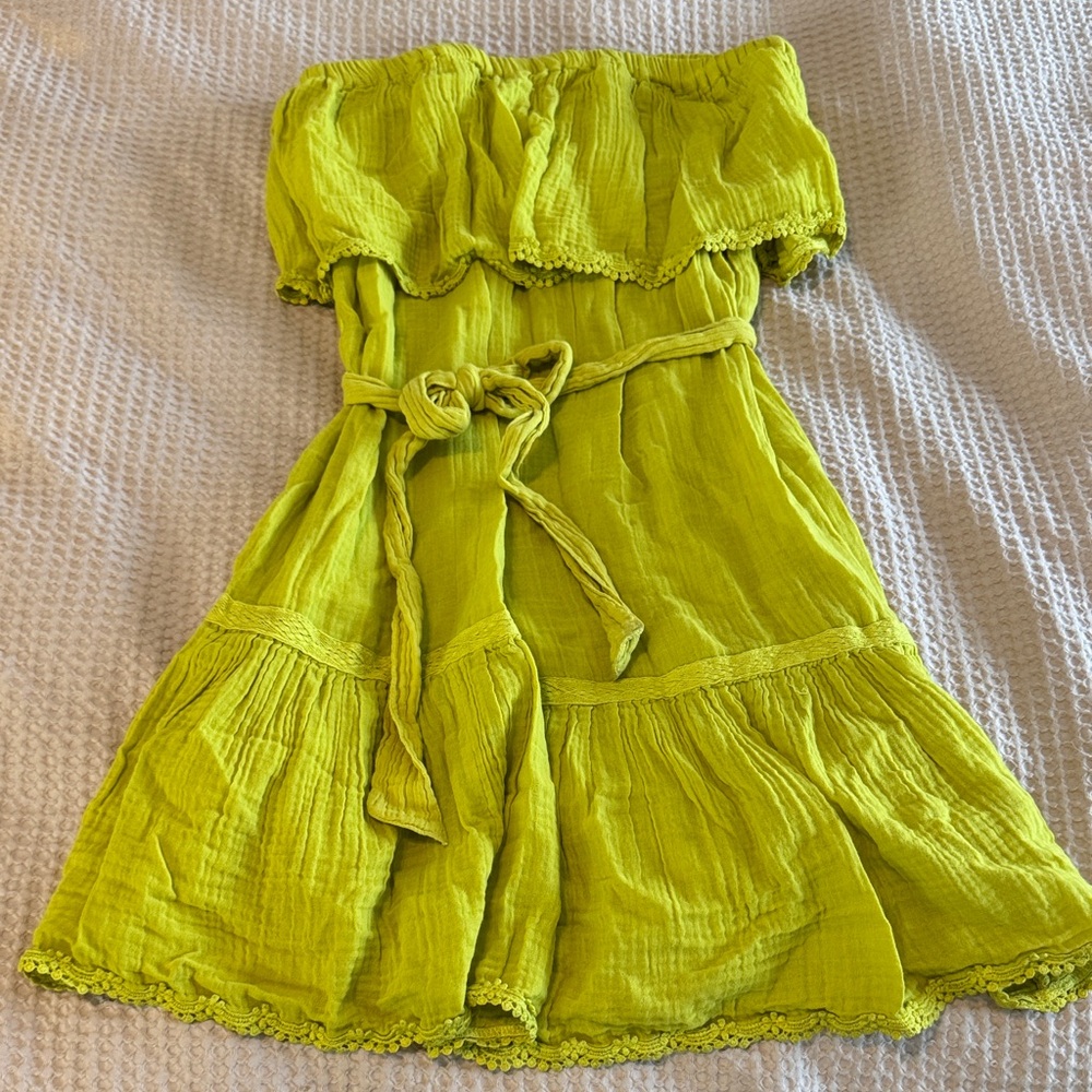 Yellow-Green Strapless Dress from Anthropologie!